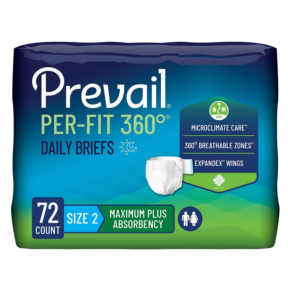 Prevail Per-Fit 360 Degree Daily Briefs, Size 2 - Case of 72 - Image 1