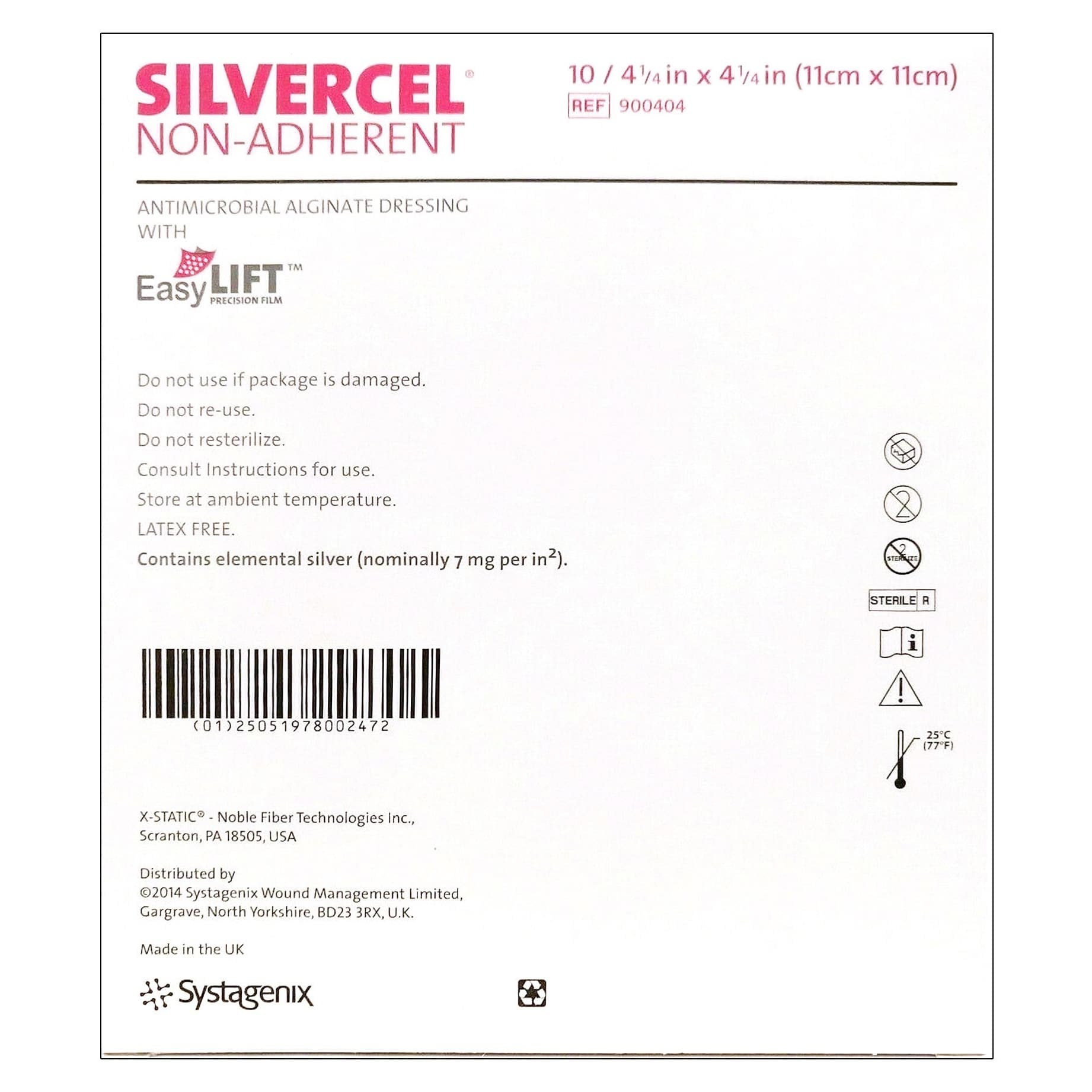 Silvercel Non Adherent Antimicrobial Alginate Dressing - Image 2