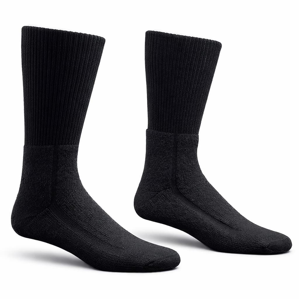 Salk HealthDri Comfortable Acrylic Diabetic Socks, Size 9 to 11, 0.25 lb, Black