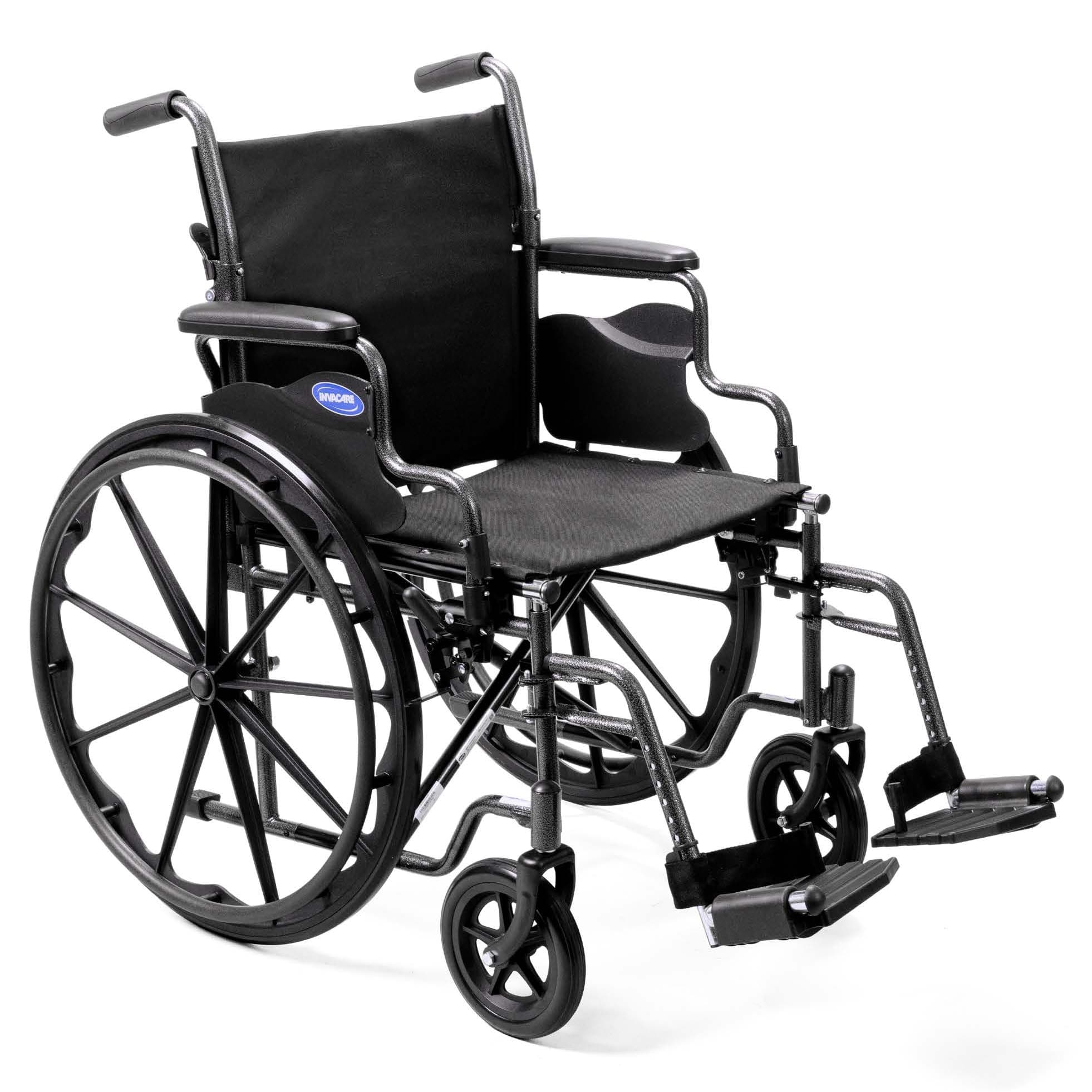 Invacare EasyGlide™ Manual Wheelchair, 18”W Seat, Swing Away Footrests - Black - Image 1