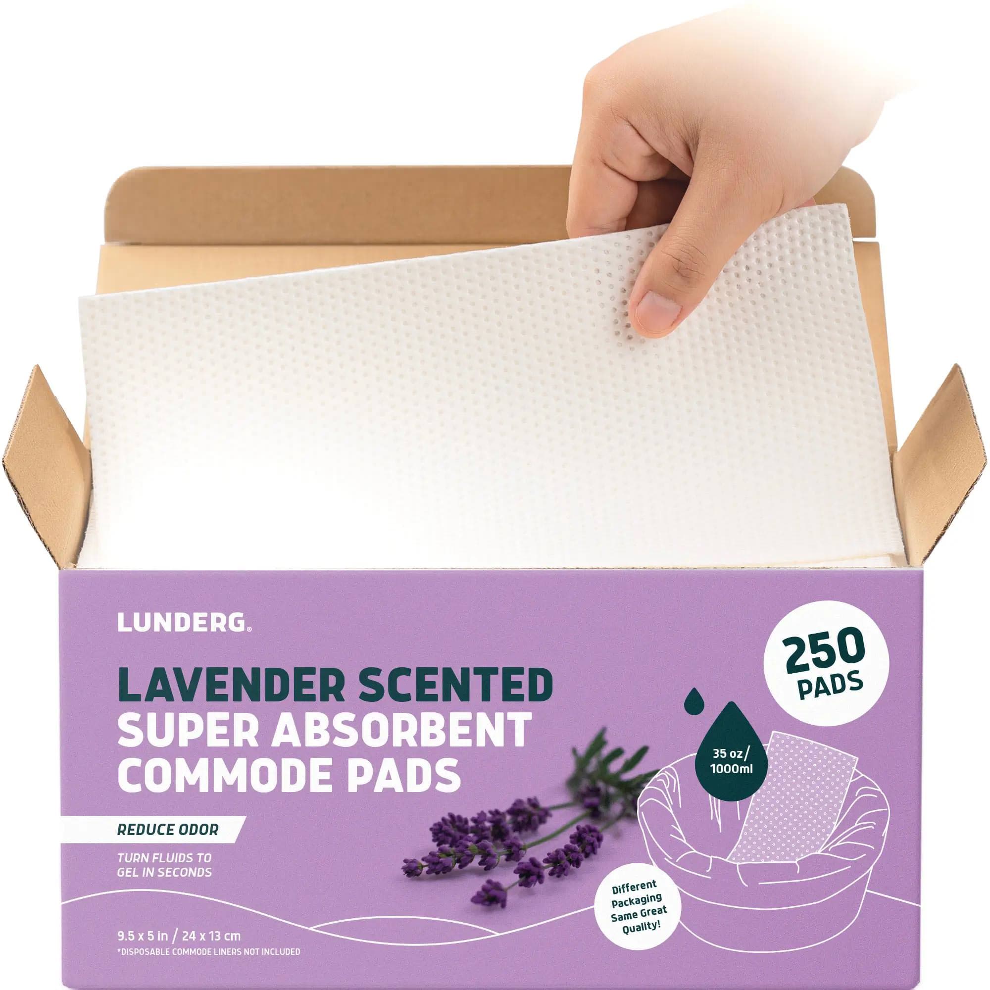 Lunderg Super Absorbent Urine Pads for Adults, 250/Box, Lavender - Image 1