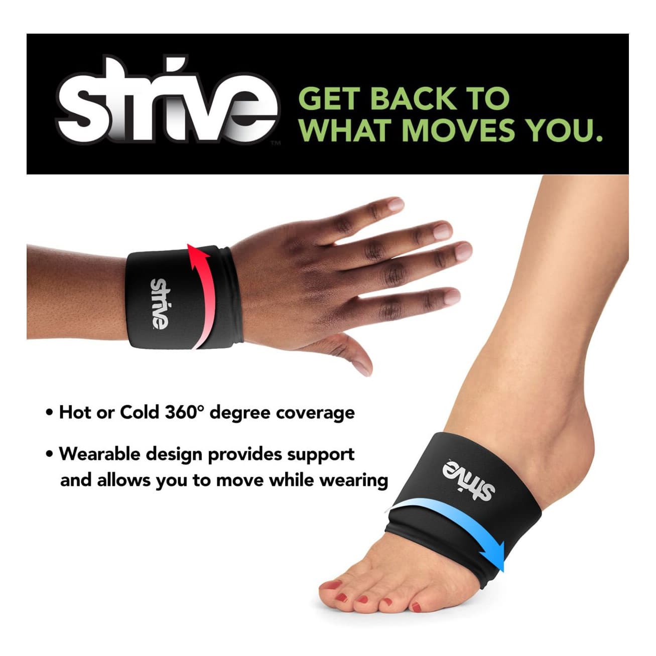 Strive Hot & Cold Gel Pack Sleeves, Wrist & Foot - Image 2