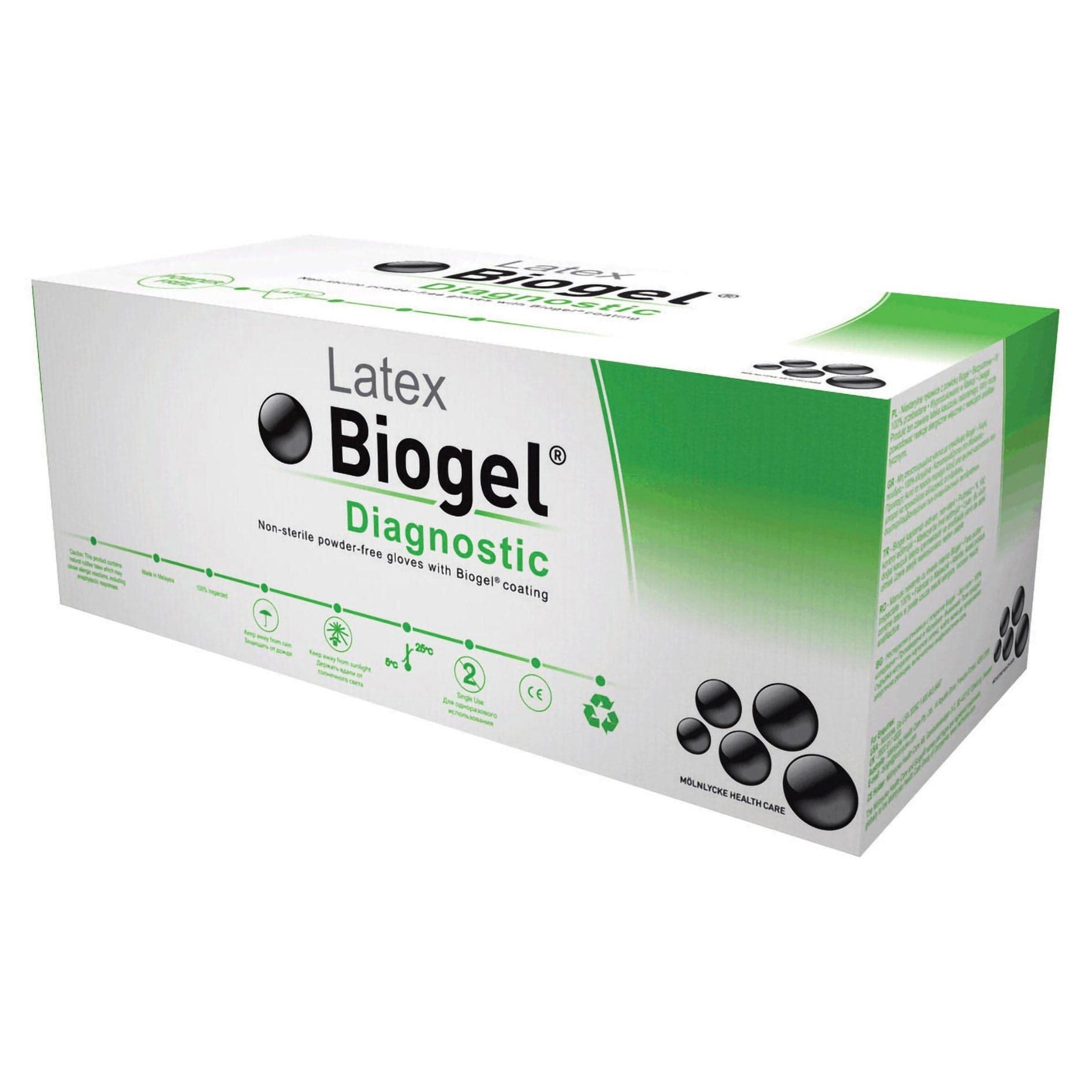 Biogel Diagnostic NonSterile Latex Exam Gloves, Size 6.5 - Case of 150 - Image 1