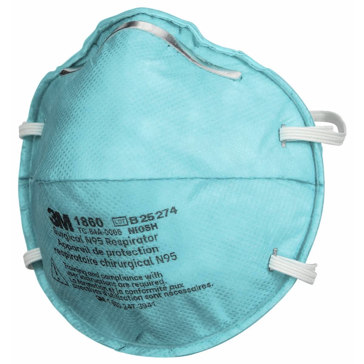 3M Particulate Respirator and Surgical Mask, Adjustable Noseclip - Image 1