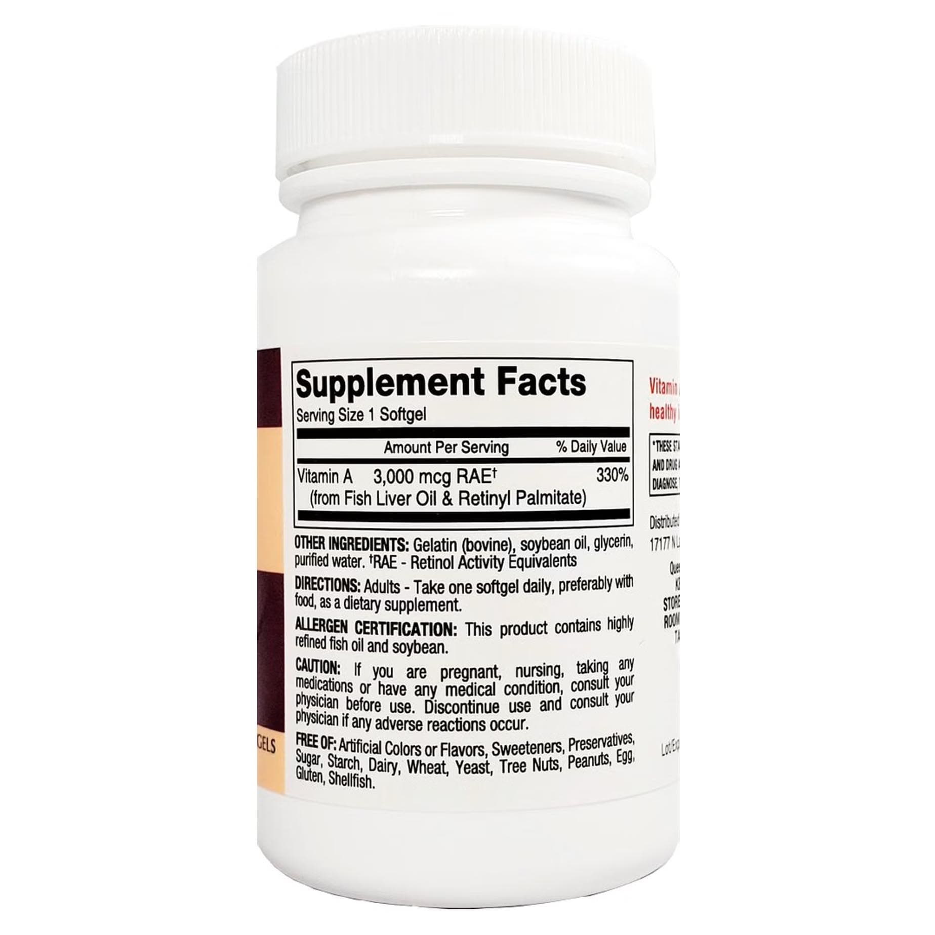 Major Vitamin A Supplement Capsules, 3,000 mcg - Bottle of 100 - Image 3