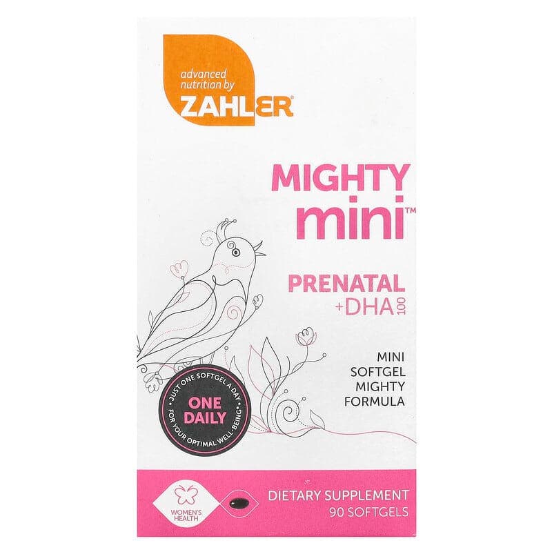 Zahler, Mighty Mini Prenatal + DHA Softgels, 90 Count - Each - Image 1