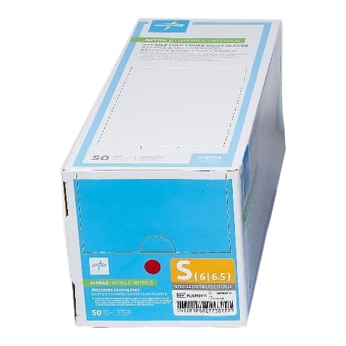 Medline Sterile Powder-Free Nitrile Exam Glove, Small - Case of 200 - Image 1