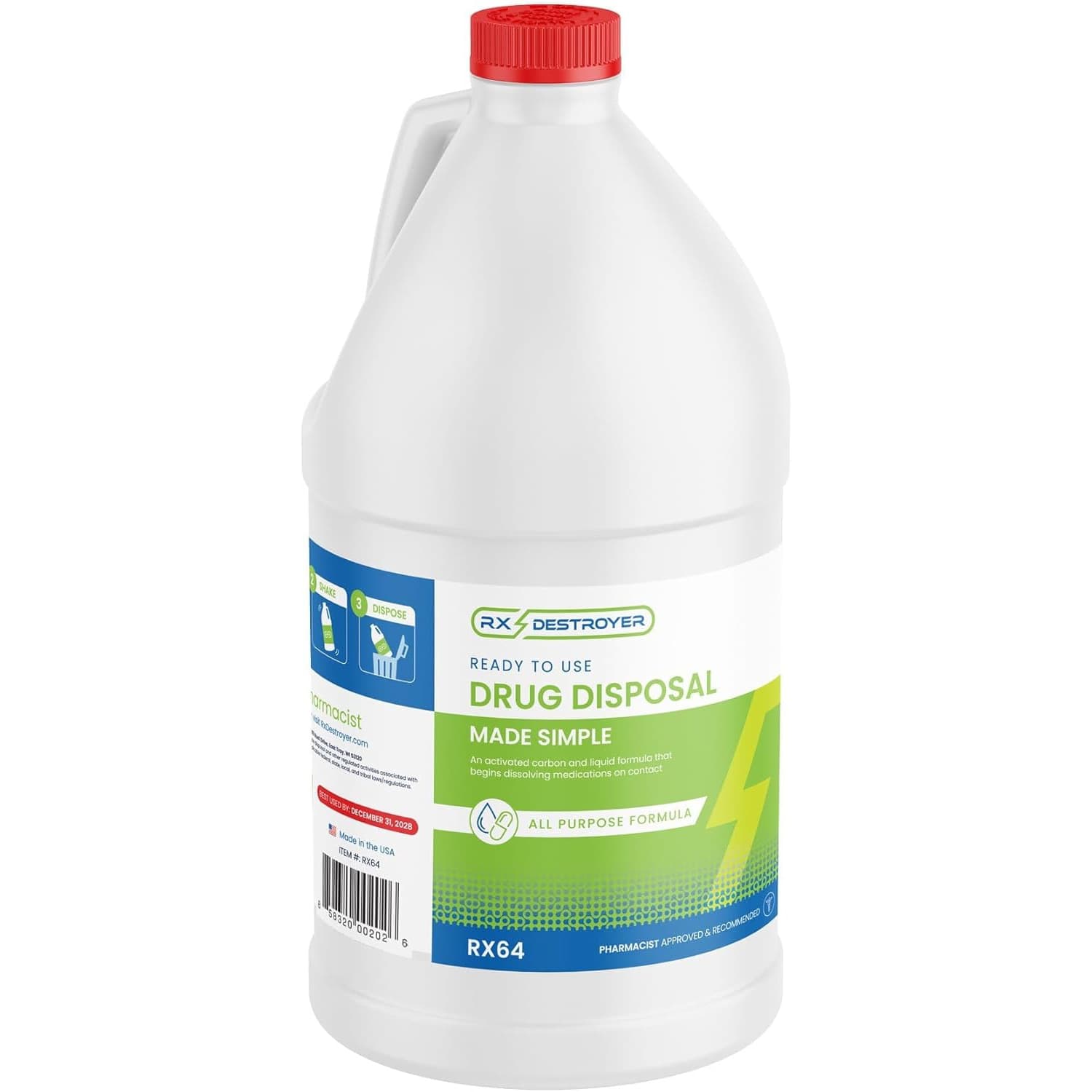 Rx Destroyer Drug Disposal System for Liquid Medication, 64 oz - Each - Image 1