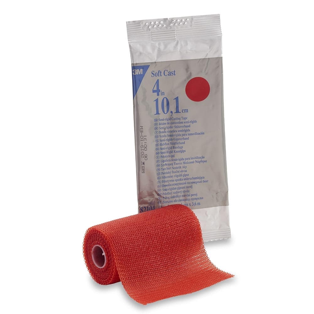3M Scotchcast Soft Cast Casting Tape, 4 Inch X 4 Yard, Red - Case of 10 - Image 1