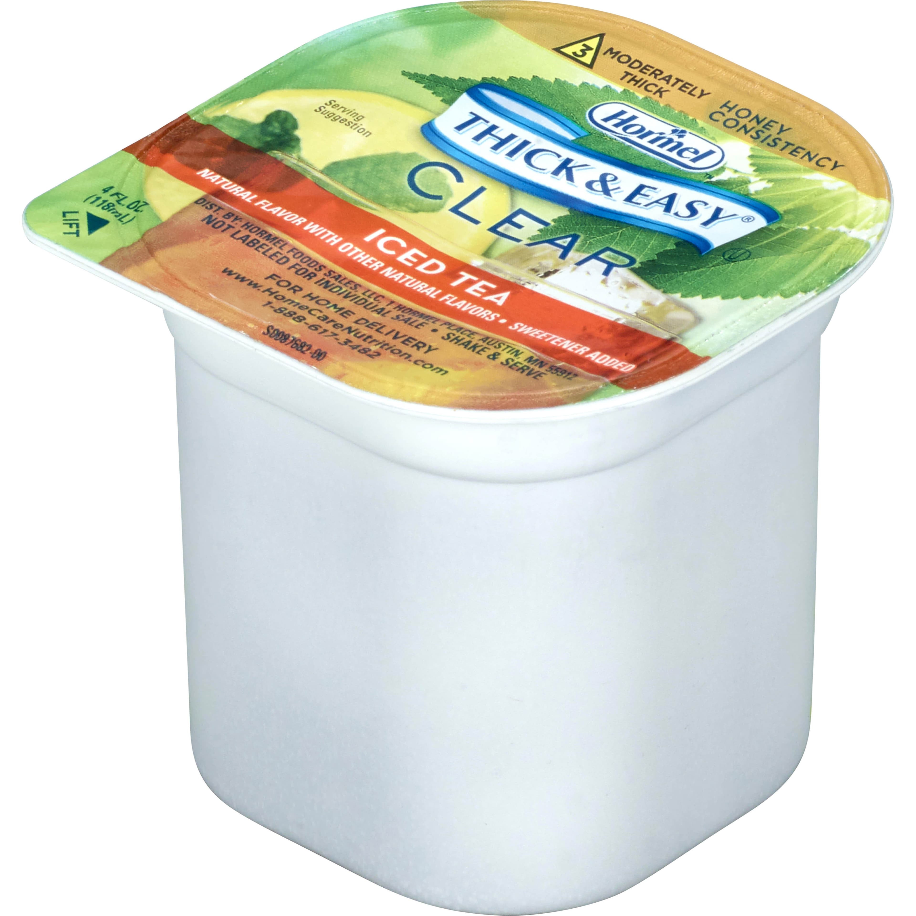 Thick and Easy Clear Honey Consistency Thickened Beverage, Iced Tea, 4 oz - Case of 24 - Image 1