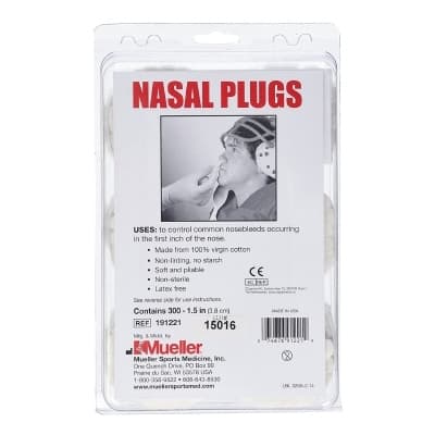 Mueller Sports Medicine Nasal Plugs White 1-1/2 Inch - Package of 300 - Image 1