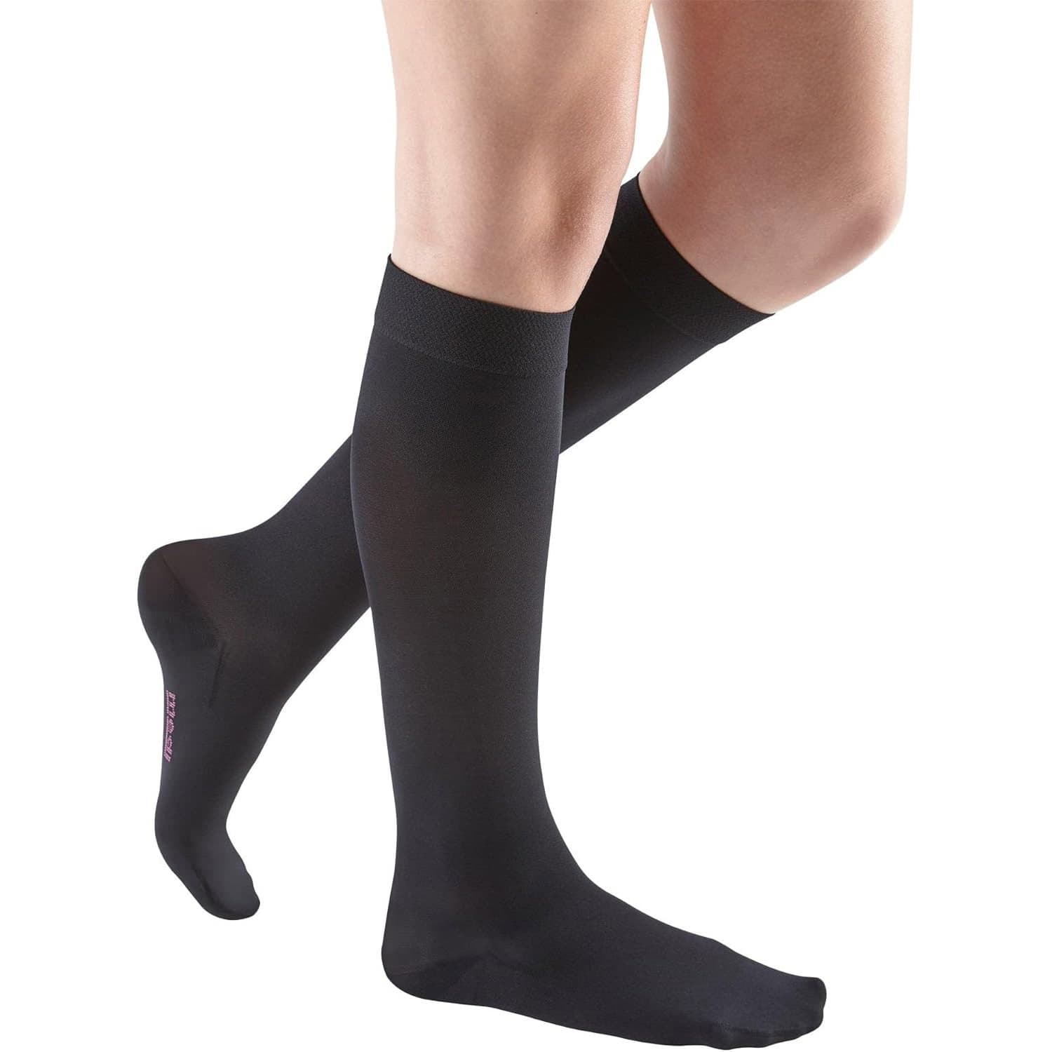 Mediven Sheer & Soft Petite Closed Toe Calf High Compression Stockings, 30-40mmHg, Size I, Ebony - Pair - Image 1