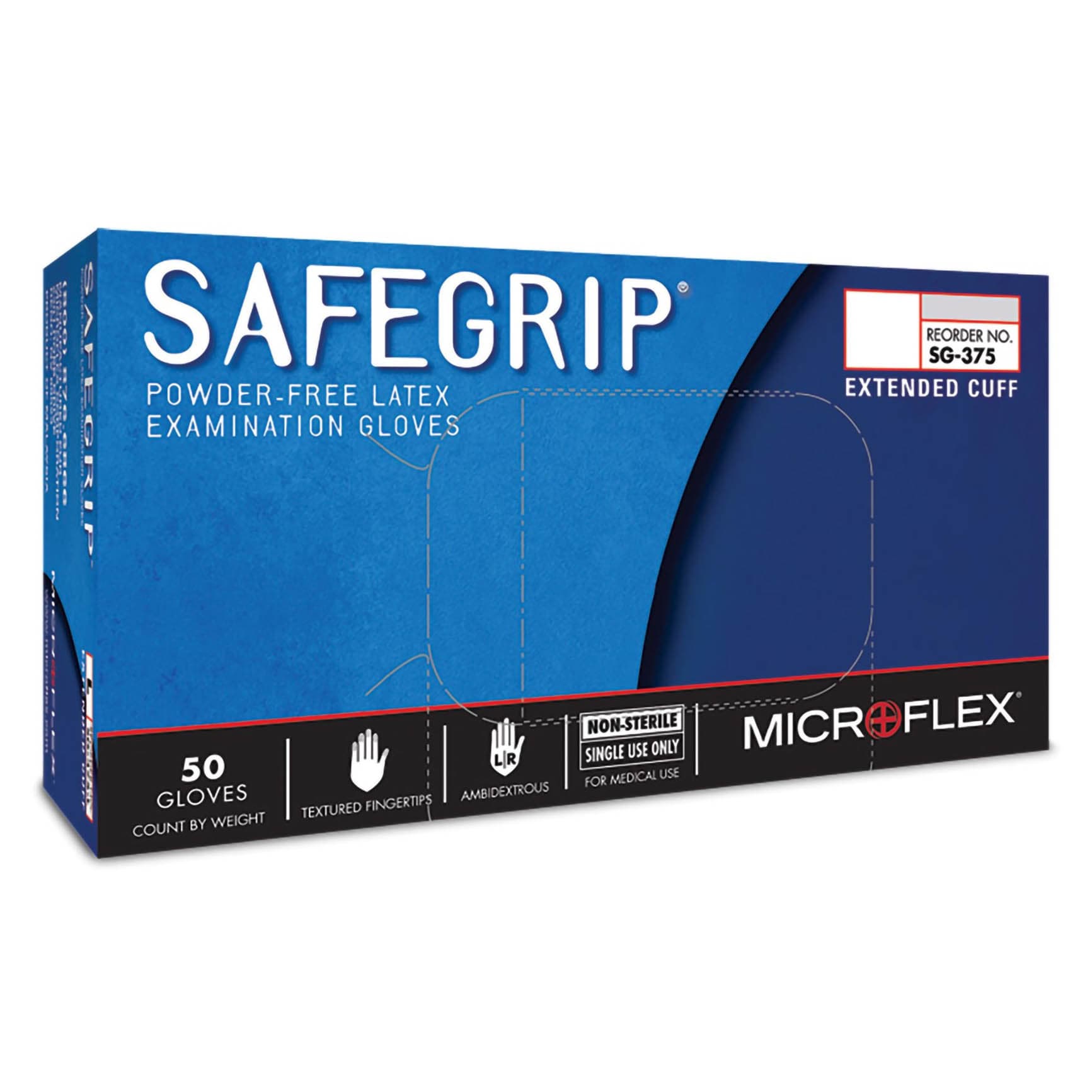 Microflex SafeGrip Latex Exam Gloves - Image 1