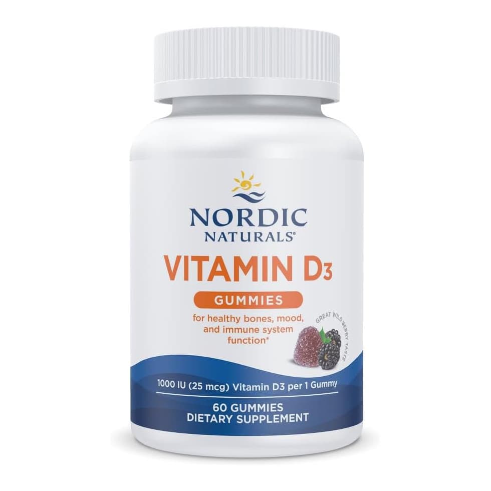 Nordic Naturals Vitamin D3 Gummies, Wild Berry - Bottle of 60 - Image 1