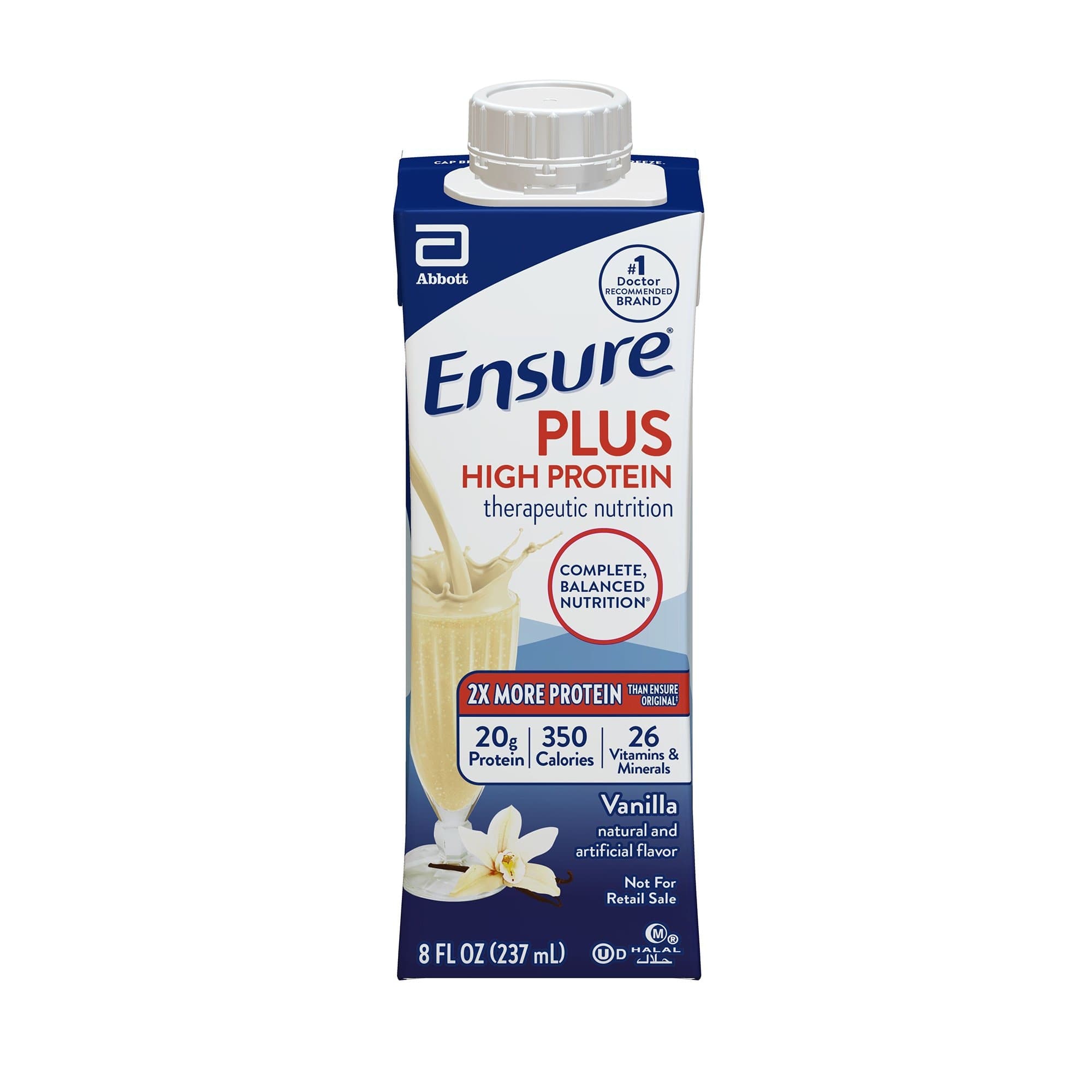 Ensure Plus High Protein Oral Supplement, Vanilla, 8 oz - Case of 24 - Image 1