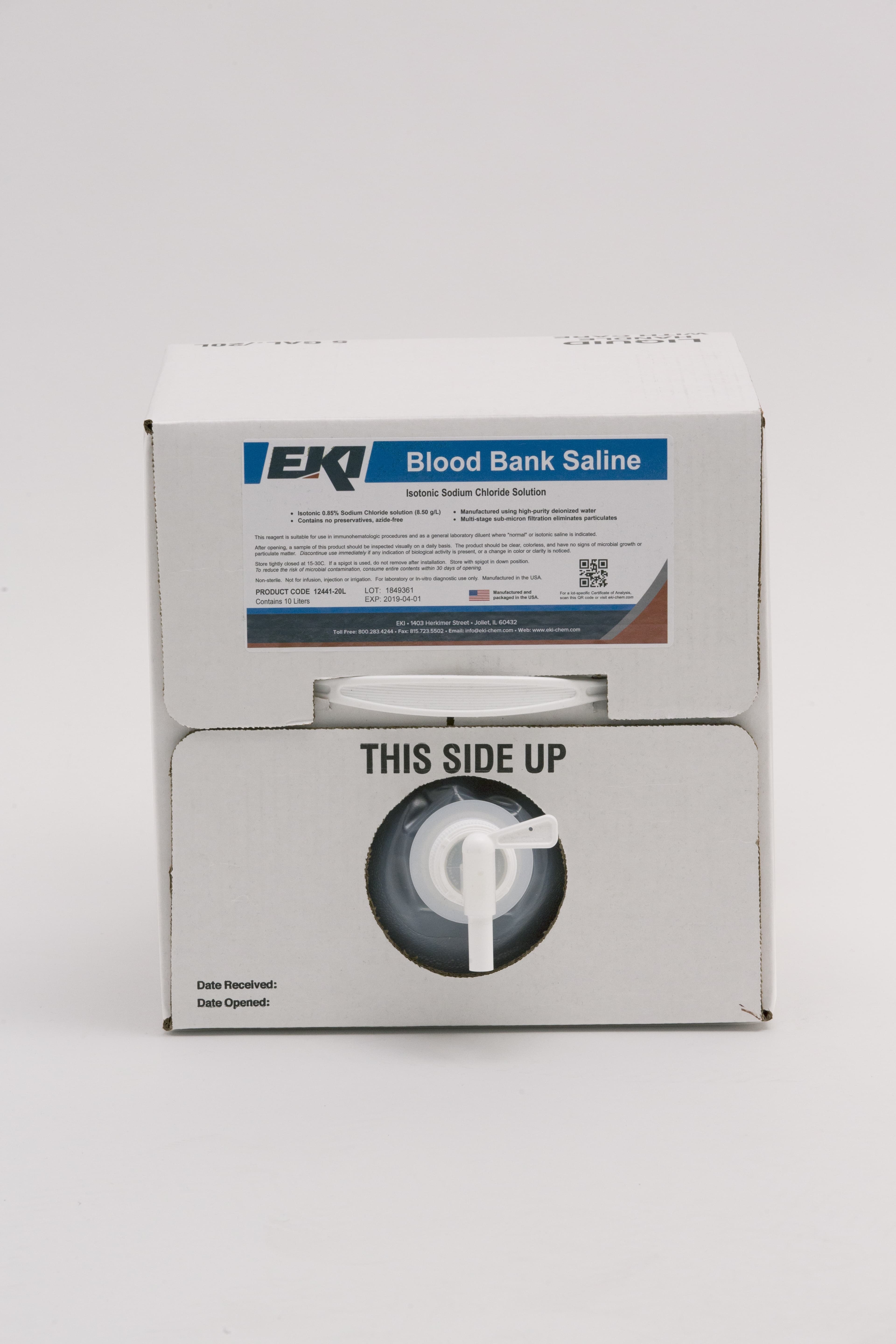 Immunohematology Reagent Saline Blood Bank 0.85%, 20 Liter - Image 1