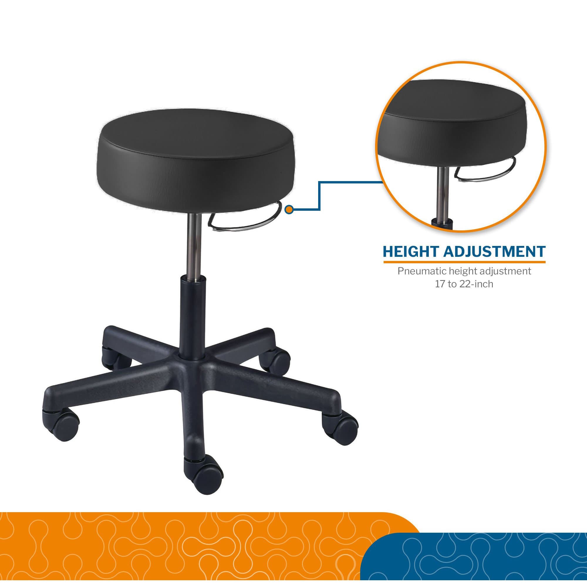 McKesson Backless Exam Stool with 17 to 22 Inch Height Range - Image 4