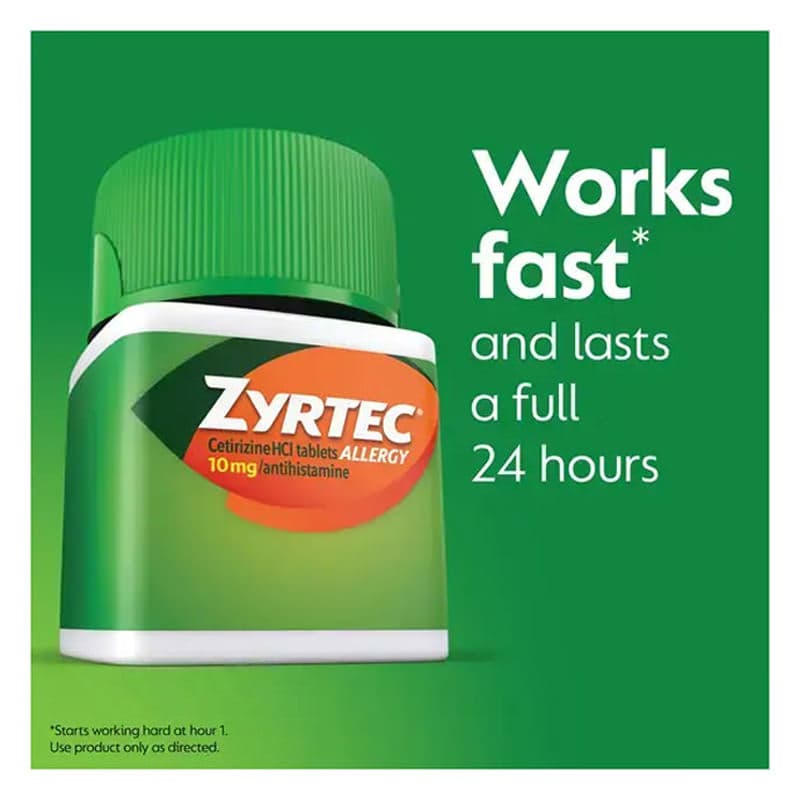 Zyrtec Allergy Tablets, 10 mg, 60 Count - Each - Image 2