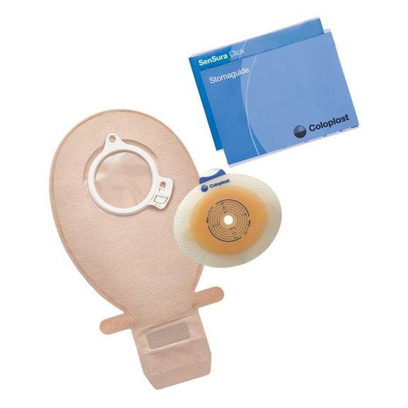 SenSura 1-Piece System Flat Ostomy Pouch, 3/8 to 2-1/4 Inch - Box of 5 - Image 1