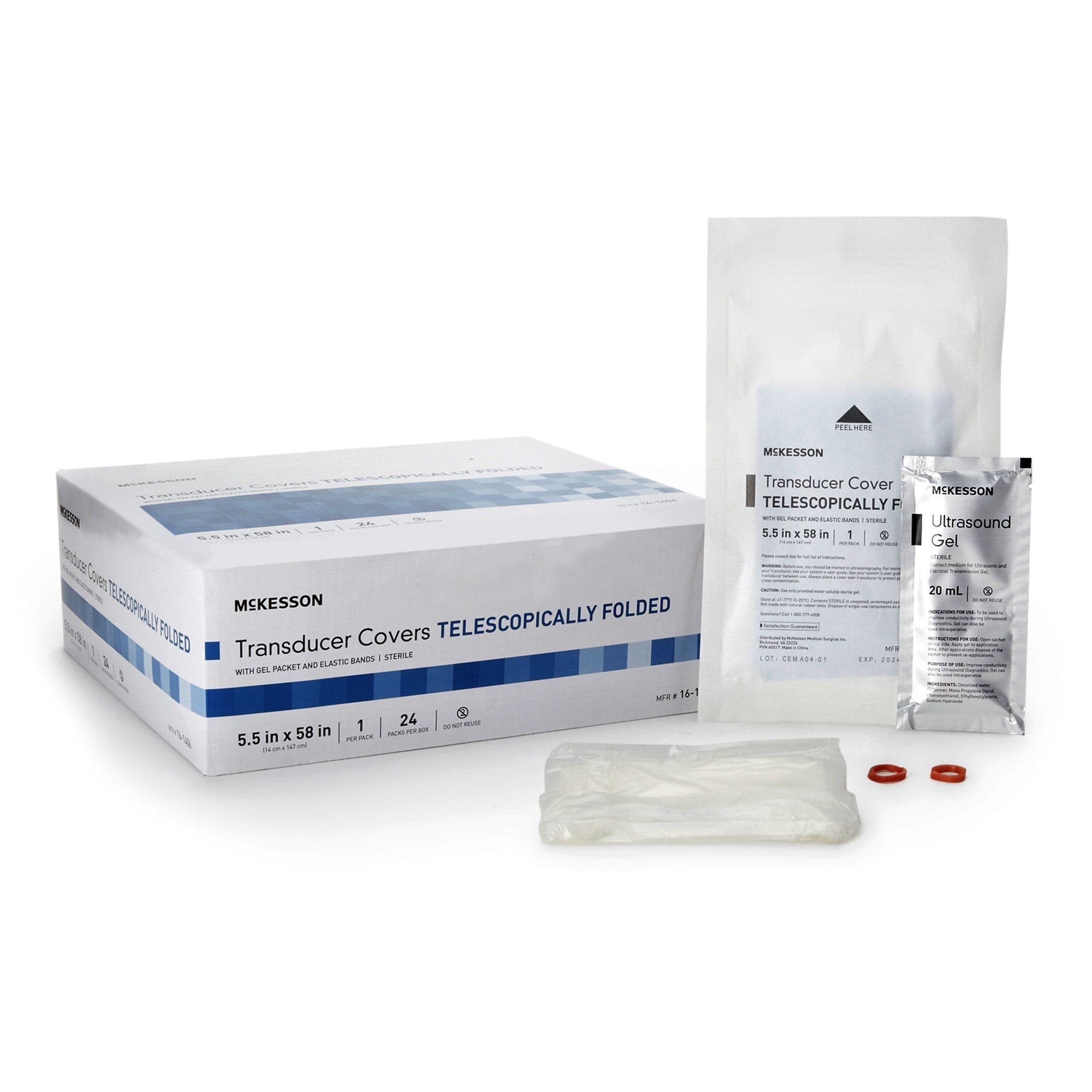 McKesson Ultrasound Transducer Cover, 5-1/2 X 58 Inch - Box of 24 - Image 1