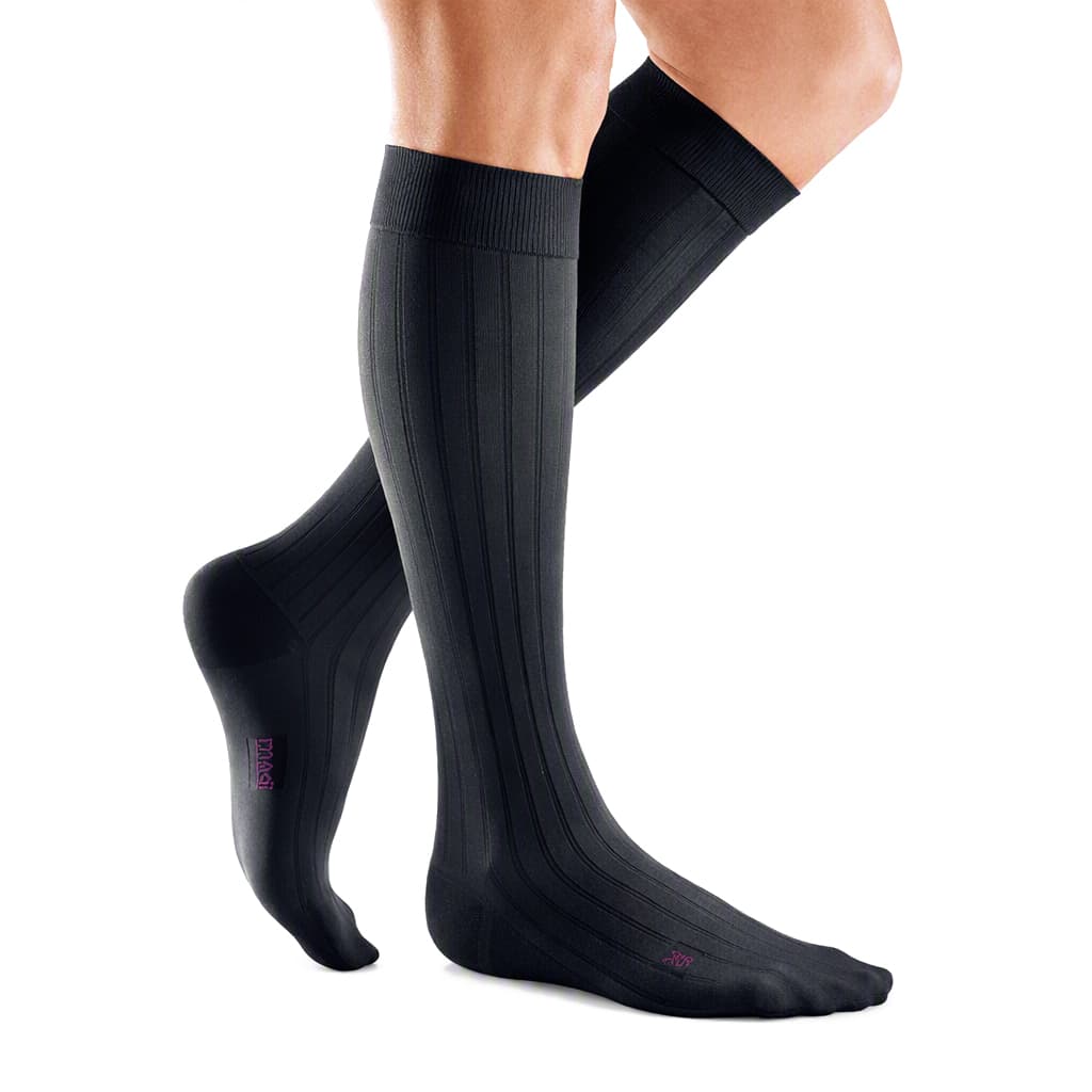 Mediven For Men Classic Extra Wide Calf Tall Closed Toe Compression Sock, 15-20mmHg, Size III, Black - Pair - Image 1