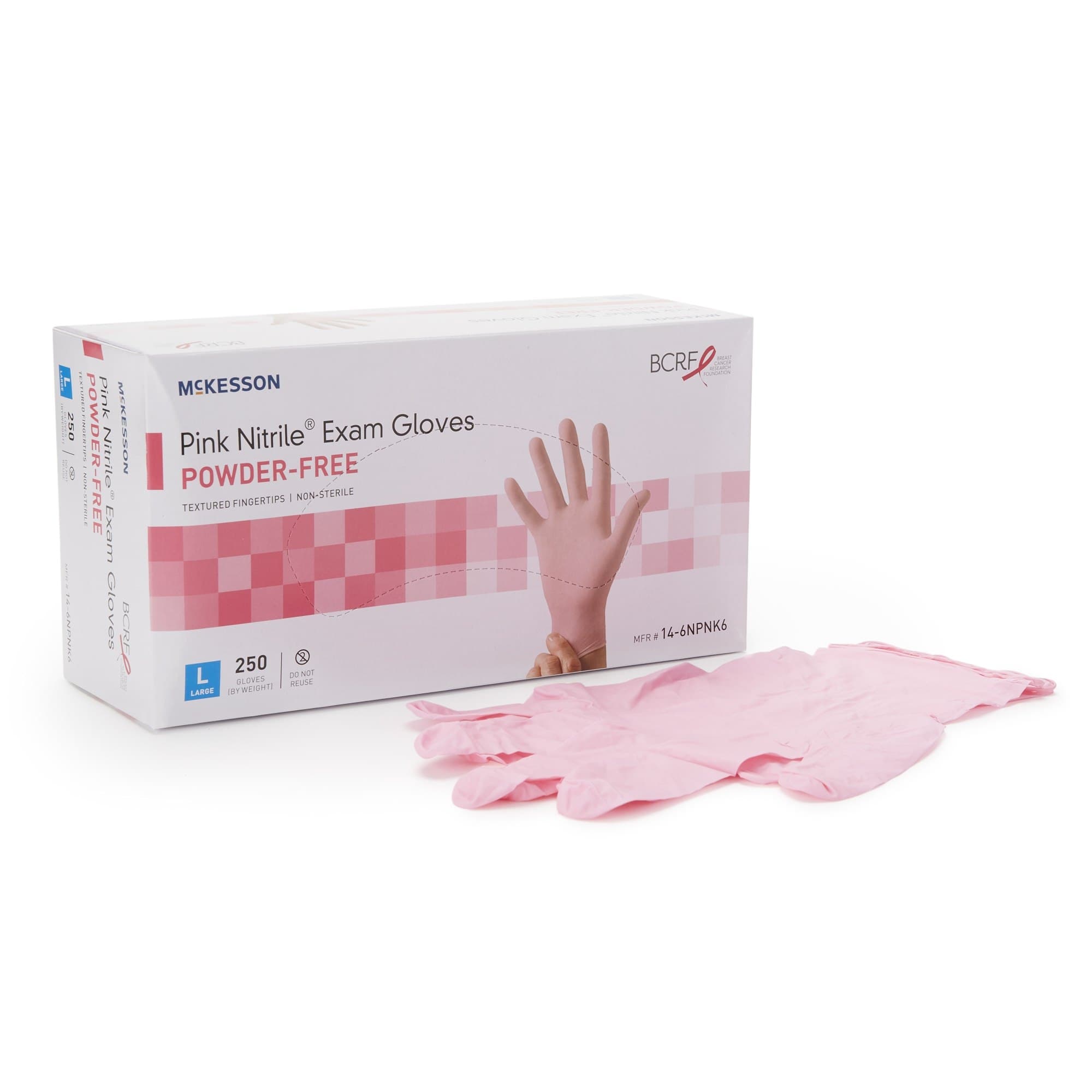 McKesson Nitrile Powder Free Exam Gloves, Pink, Large - Case of 2500 - Image 1