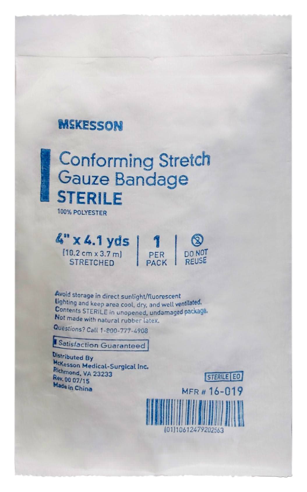 McKesson Conforming Stretch Sterile Gauze Bandage, 4 Inch x 4-1/10 Yard - Each - Image 1