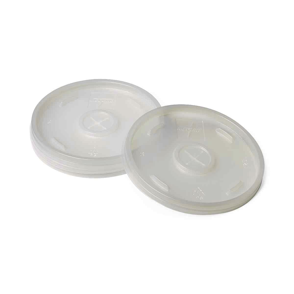 Medline Plastic Translucent Lid with Straw Slot - Image 2