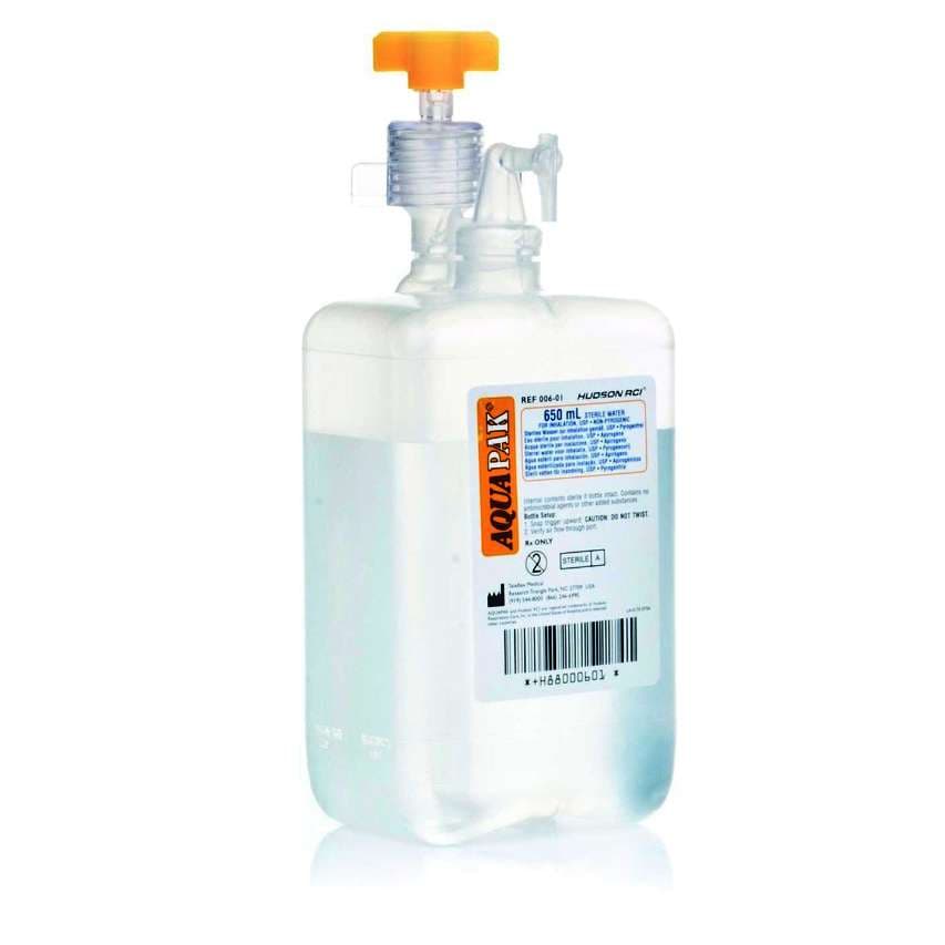 Teleflex Aquapak Prefilled Humidifier 650 mL Sterile Water - Case of 10 - Image 1