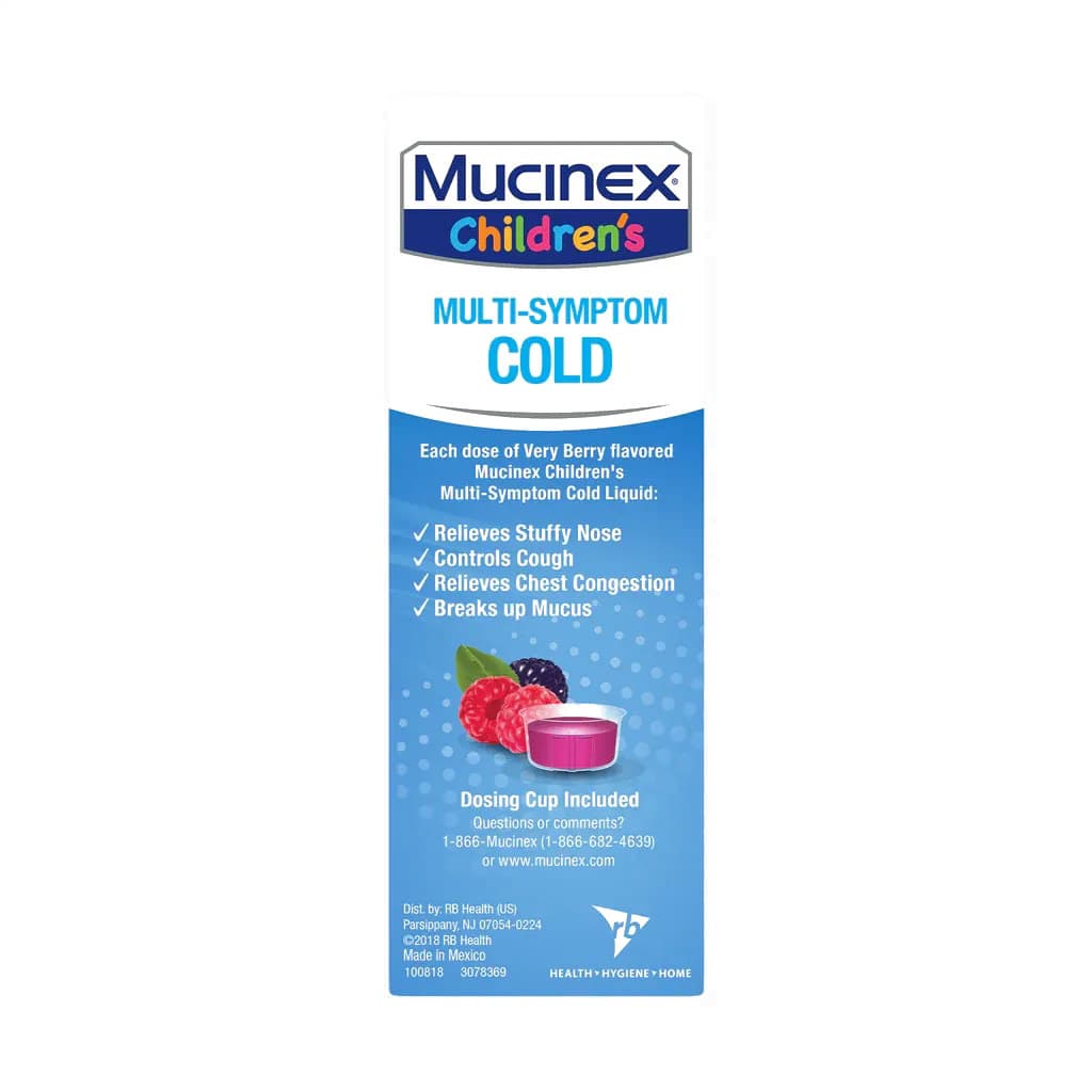 Mucinex Childrens Multi-Symptom Cold, Very Berry Flavor, 4 oz - Image 2