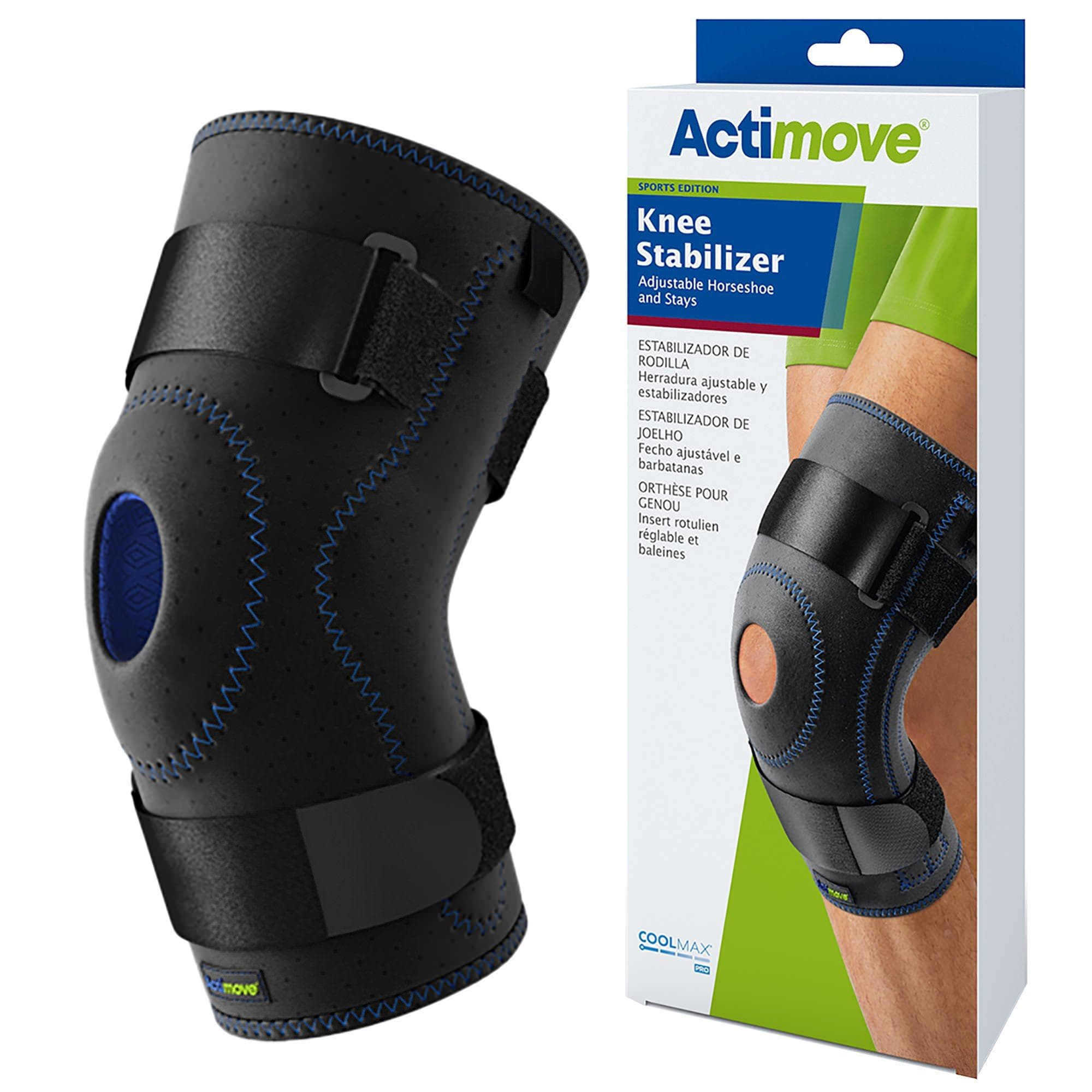 Actimove Knee Stabilizer Adjustable Horseshoe & Stays Medium, Black - Image 1
