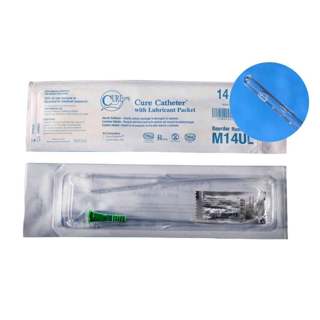 Cure Pocket Catheter for Male with Lubricant, 14 Fr - Each - Image 1