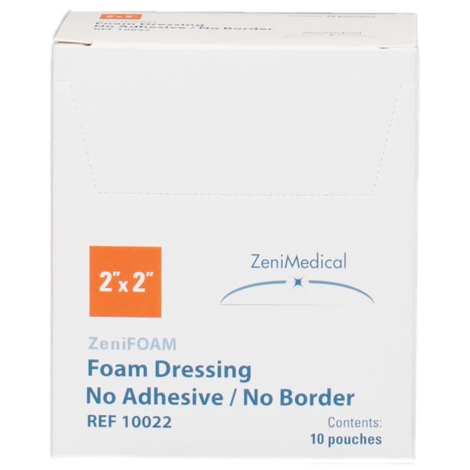 ZeniFoam Polyurethane Foam Dressing, 2 x 2 Inch - Box of 10 - Image 1