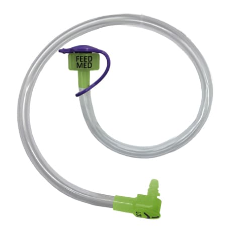 MiniACE Right Angle Single ENFit Irrigation Set with Cap, 24 Inch - Box of 10 - Image 1