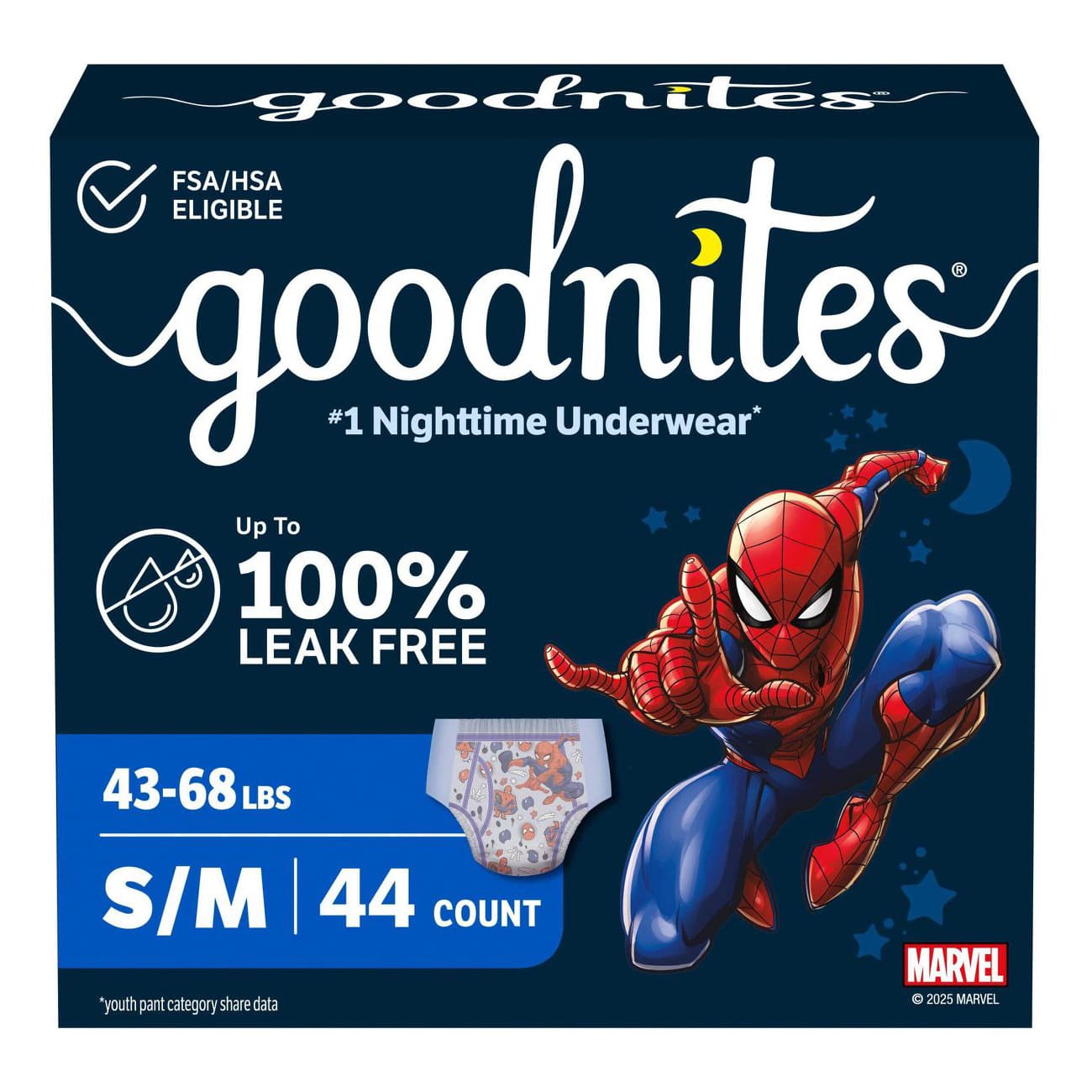 Goodnites Nighttime Underwear For Boys, Small-Medium - Box of 44 - Image 1