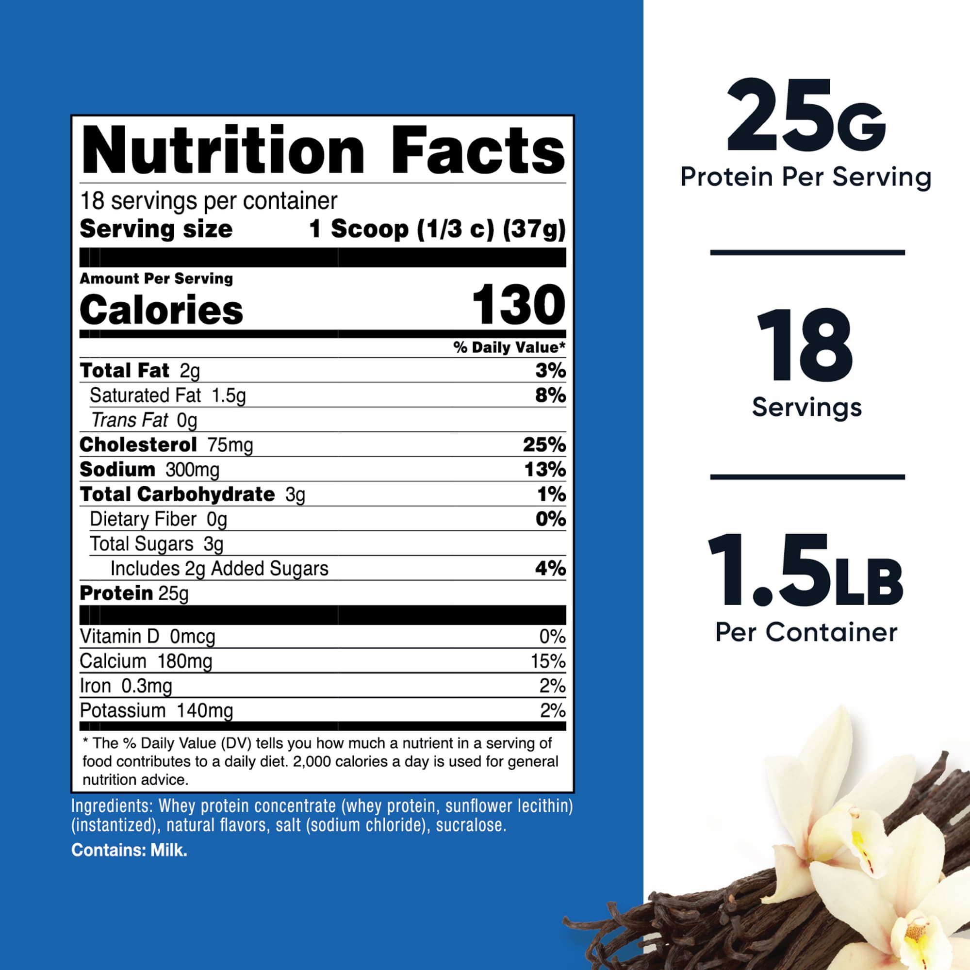 Nutricost Whey Protein Concentrate Powder, Vanilla, 1.5 lb. Case of 6 - Image 1