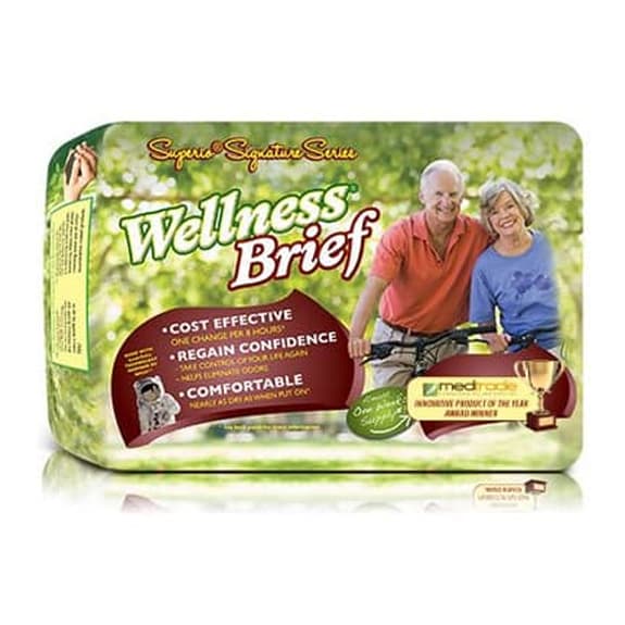 Unique Wellness Superio Adult Diaper Briefs, Medium - Package of 18 - Image 1