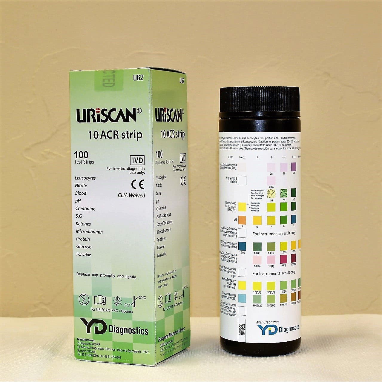 Uriscan Reagent Test Strip For Uriscan Optima Touch-Screen Urine Analyzer - Box of 100 - Image 1