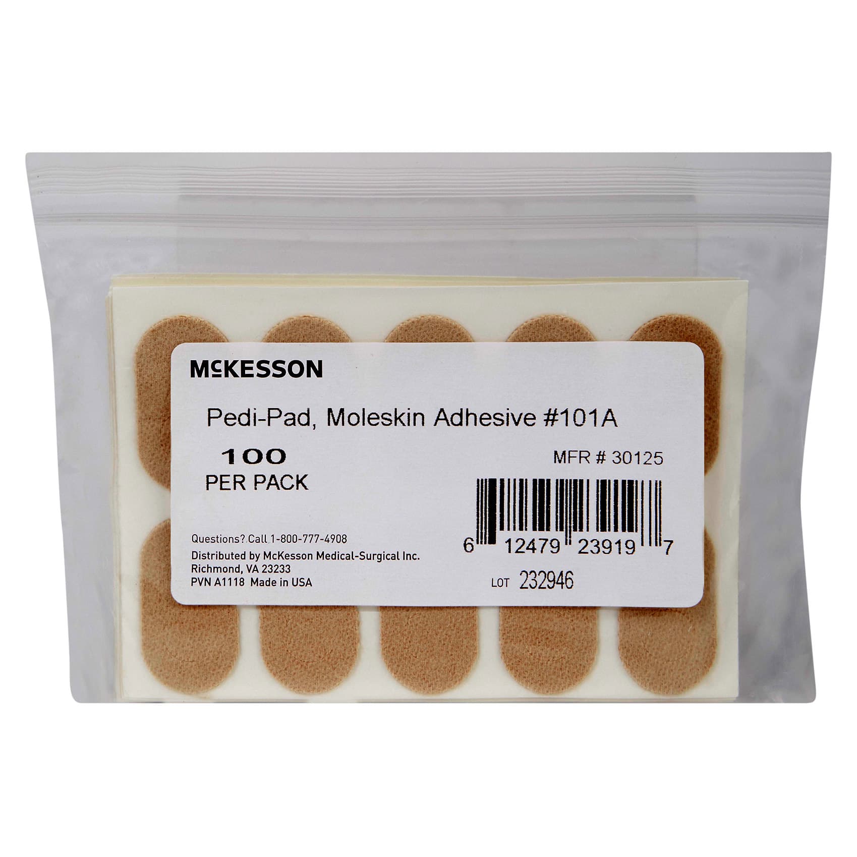 McKesson Pedi-Pad Adult Protective Pad Adhesive Foot Beige