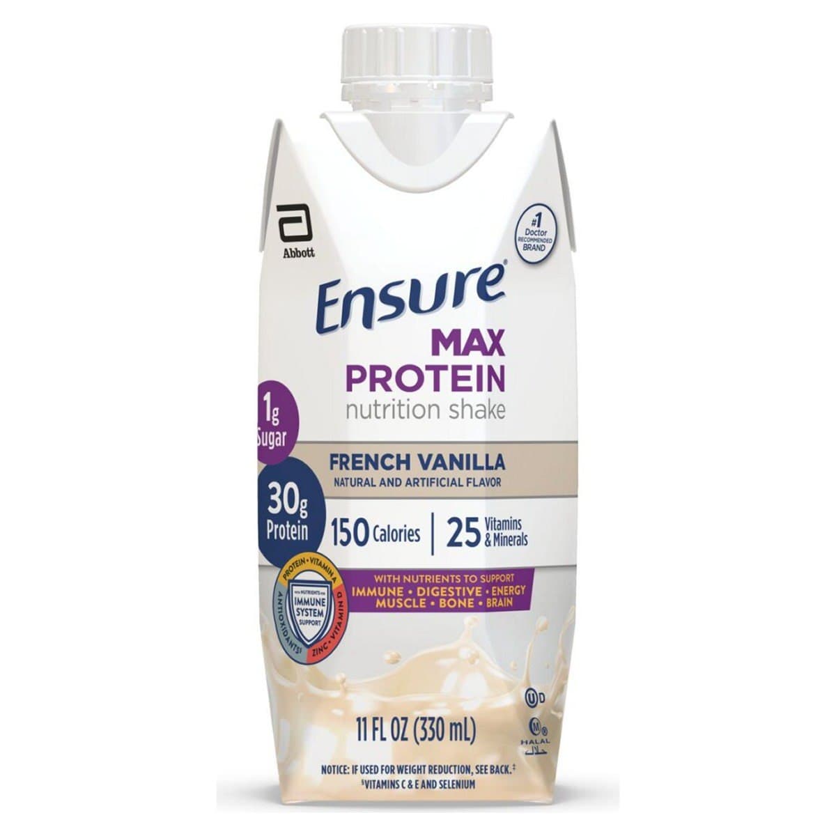 Ensure Max Protein Nutritional Shake, French Vanilla, 11 oz - Package of 4 - Image 1