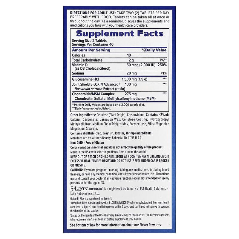 Osteo Bi-Flex Triple Strength with Vitamin D Tablets - Image 2