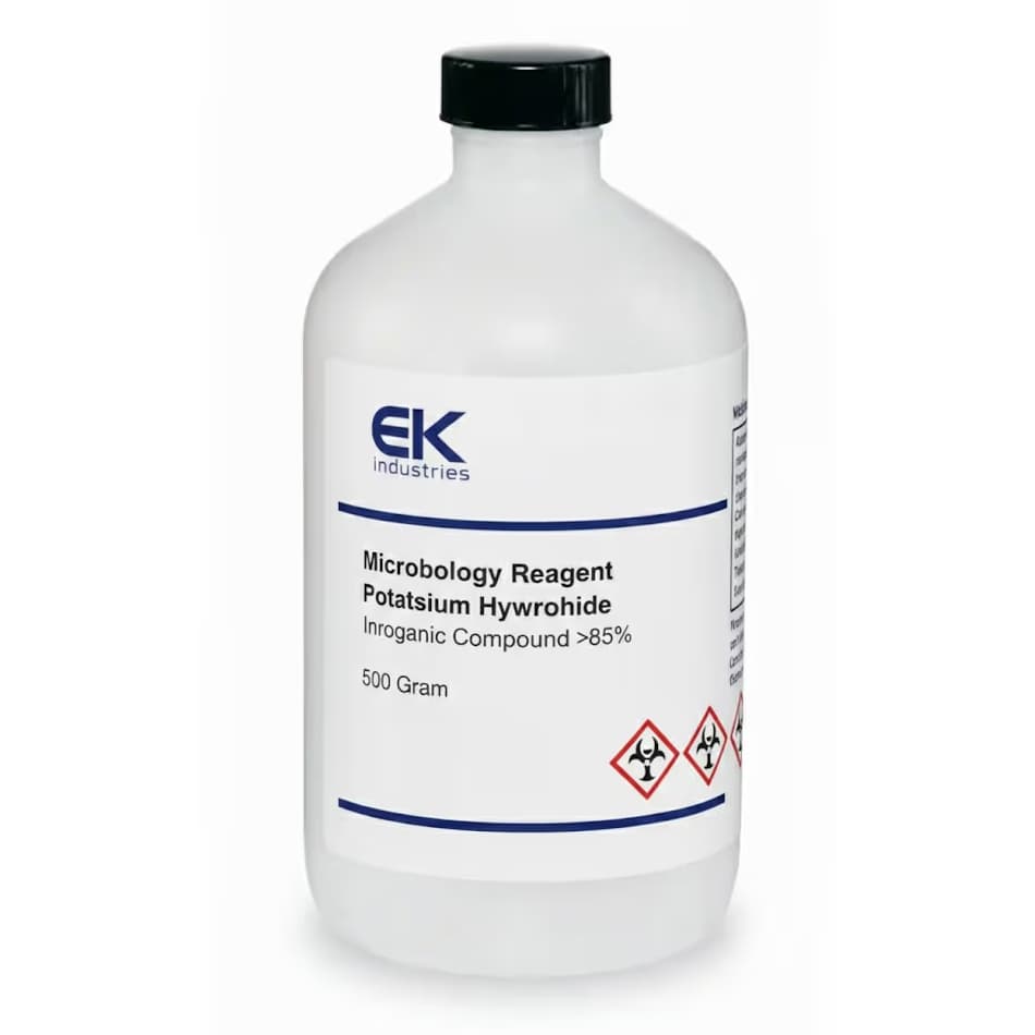 Microbiology Reagent Potassium Hydroxide Inorganic Compound >85%, 500 Gram - Each
