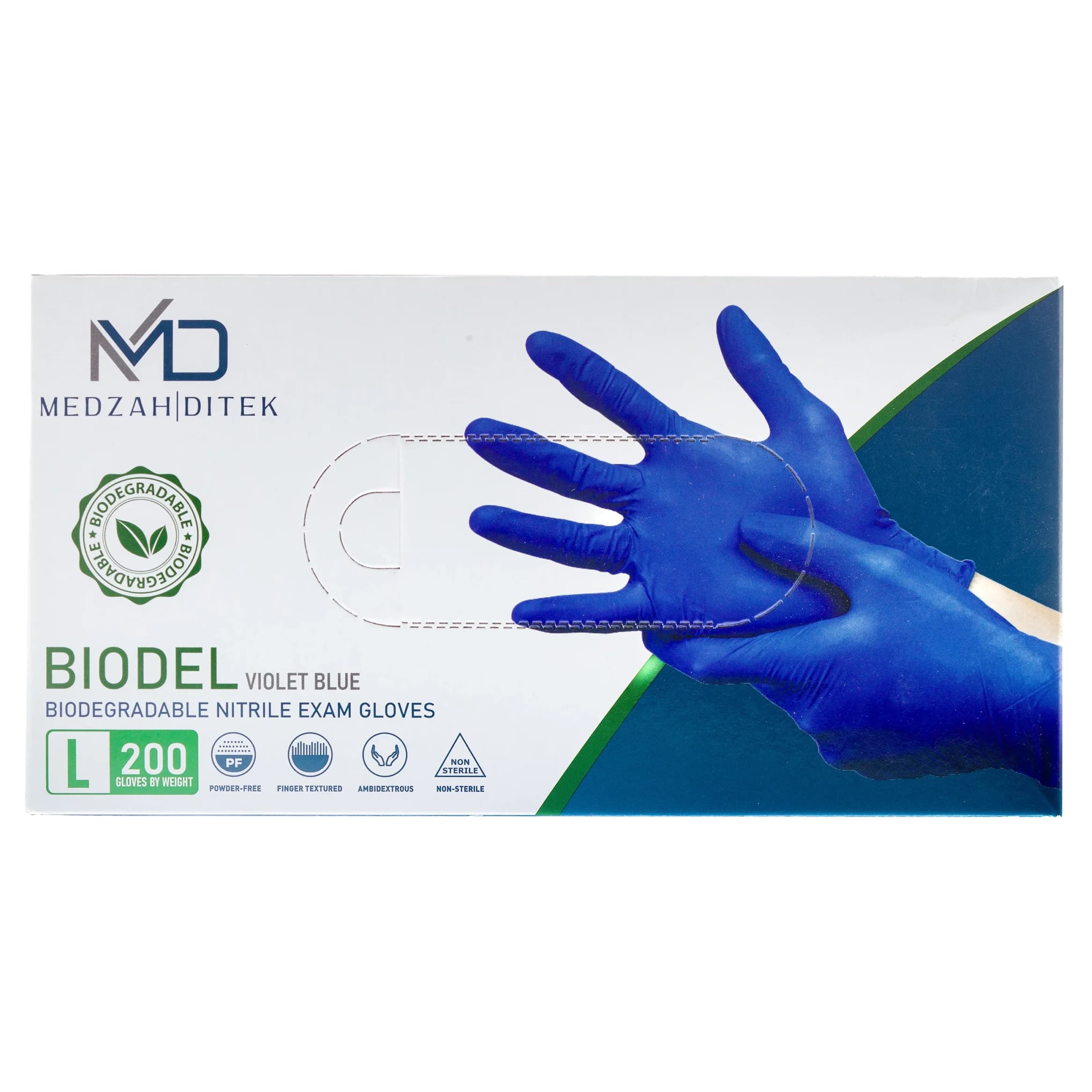 Medzah BIODEL Nitrile Exam Gloves - Image 1