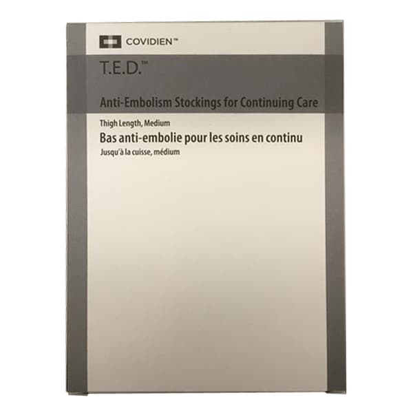 T.E.D Thigh-High Continuing Care Anti-Embolism Stockings, White, Medium-Short - Pair - Image 1