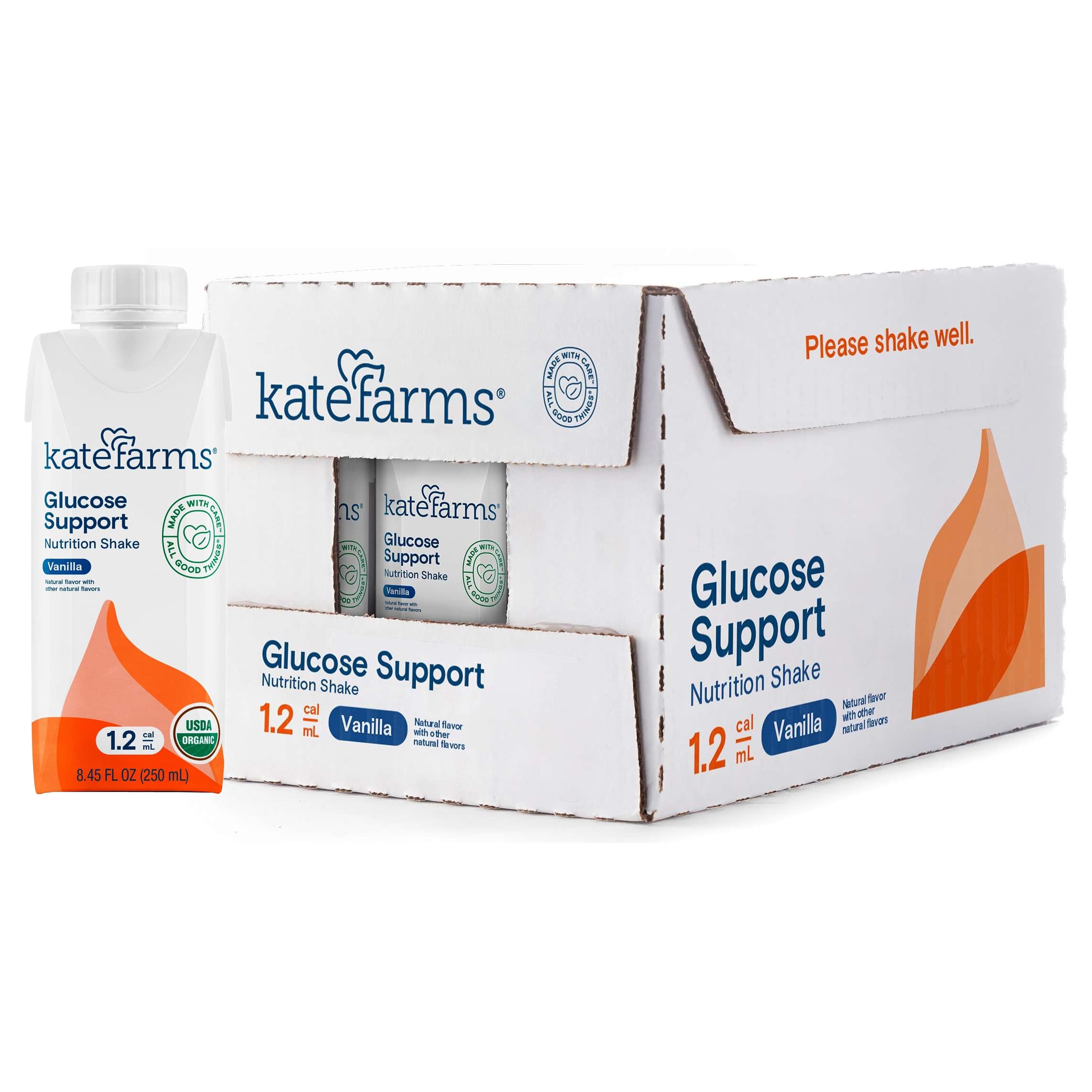 Kate Farms Glucose Support 1.2 Nutrition Shake, Vanilla, 8.45 oz - Case of 12 - Image 1