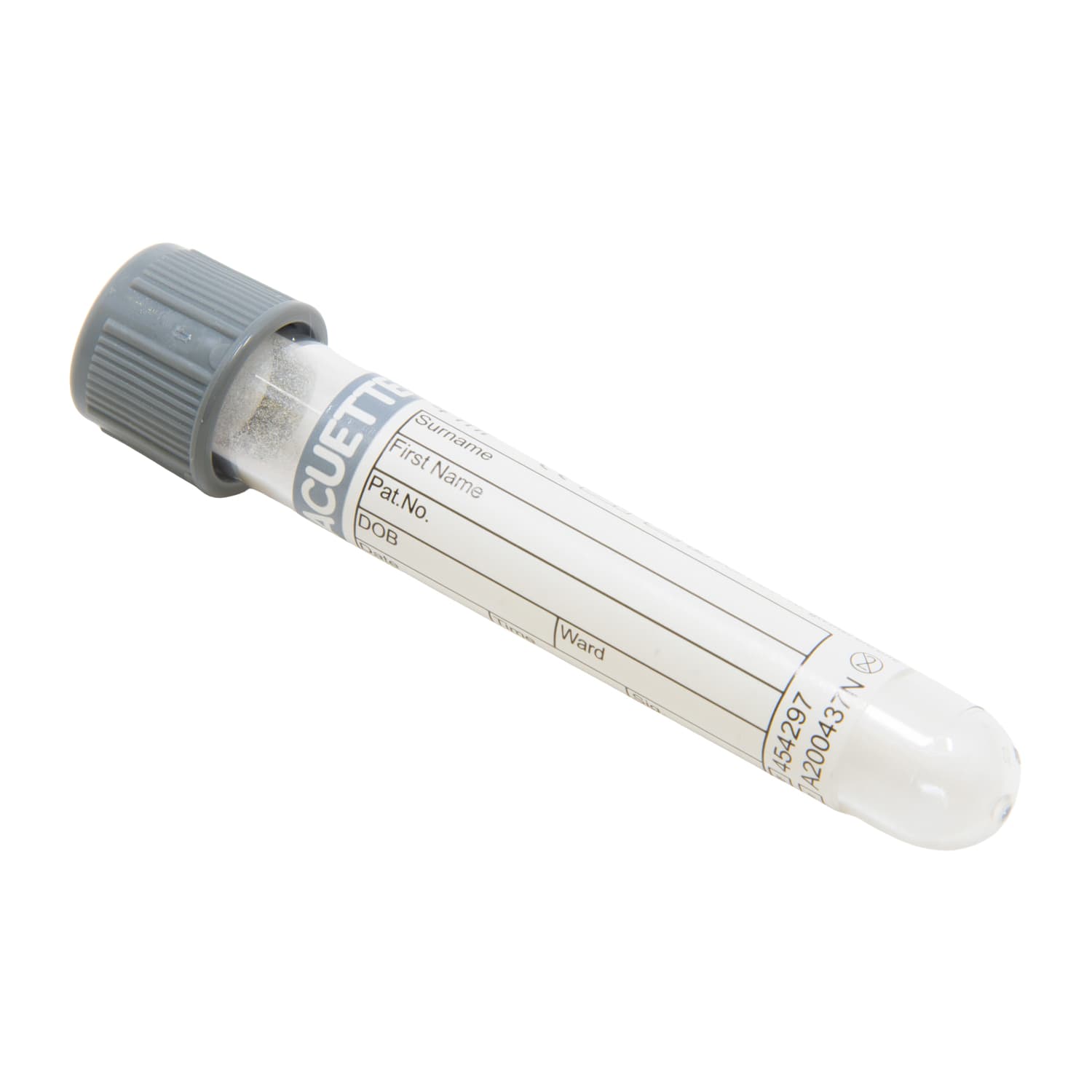 Vacuette Venous Blood Collection Tube, Gray-Black Ring, 13 x 75 mm, 4 mL - Package of 50 - Image 1