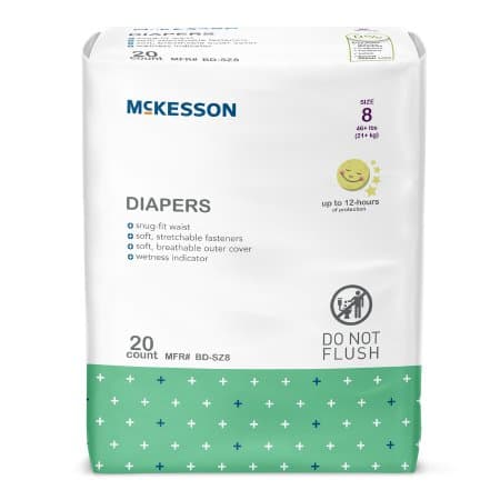 Mckesson Baby Diaper, Size 8 - Case of 80 - Image 1