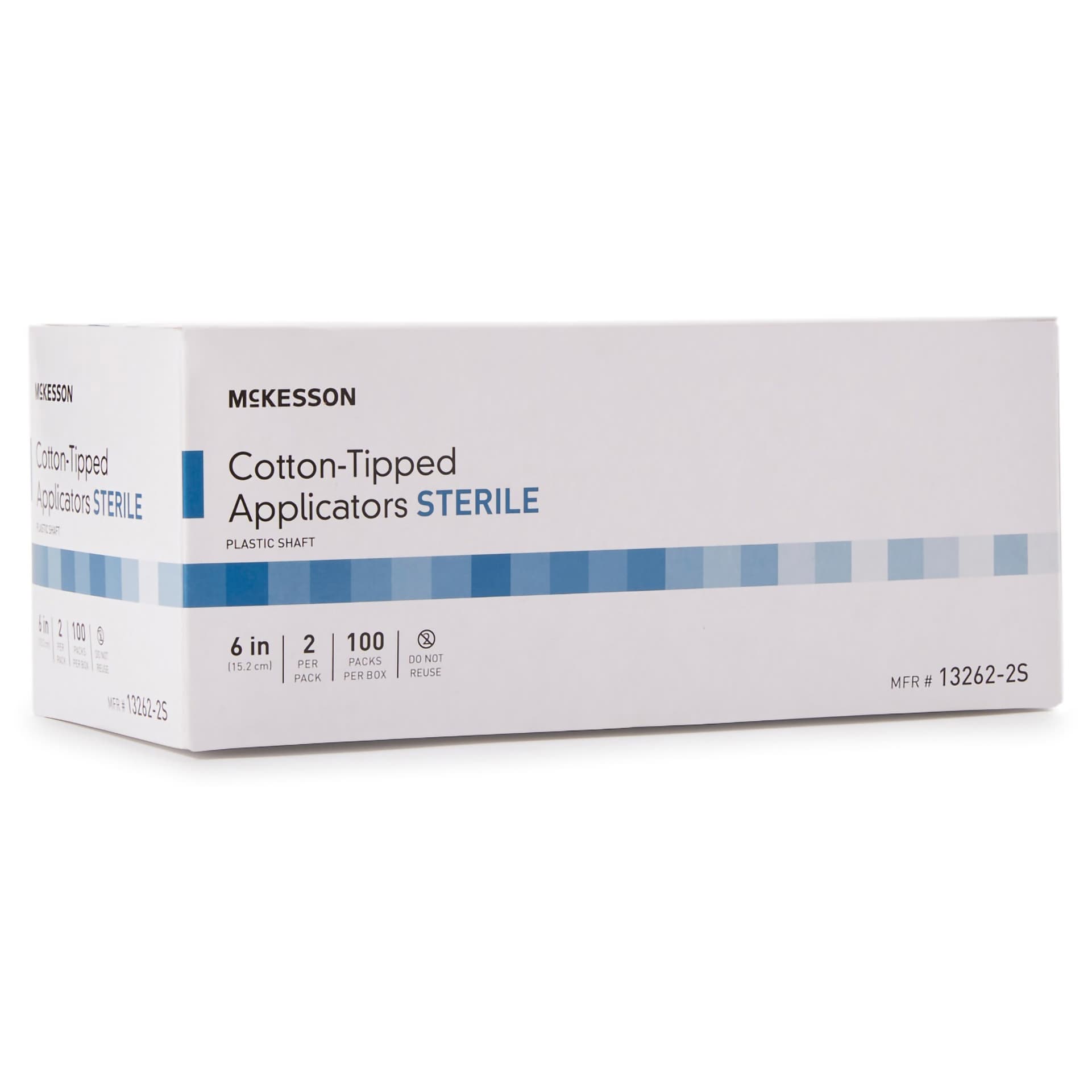 McKesson Swabstick Plastic Shaft Sterile Cotton Tip Single End Tip - Case of 1000 - Image 1