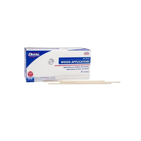 Dukal Applicator Stick 6 Inch Wood Shaft NonSterile Without Tip - Box of 1000 - Image 1