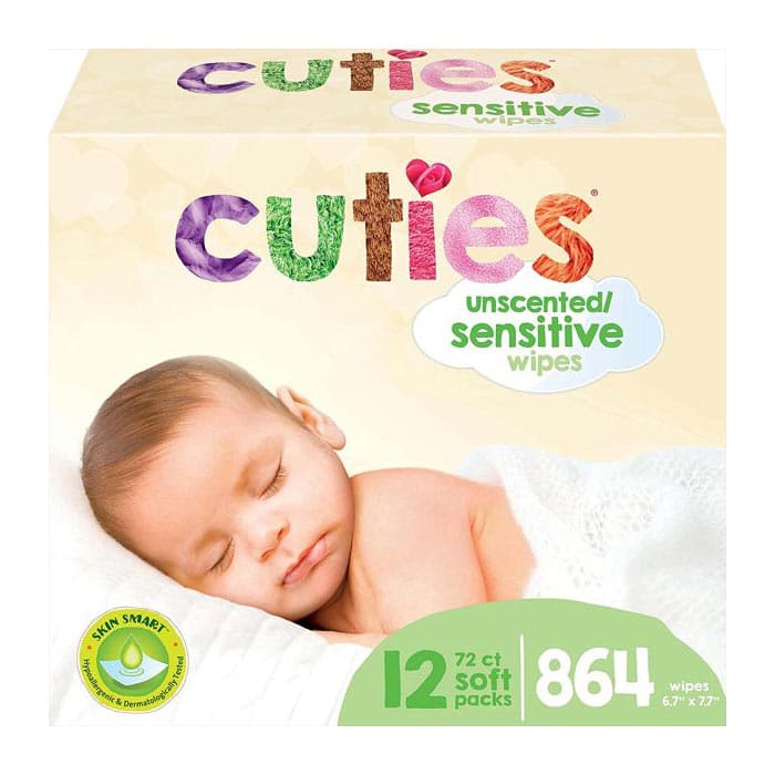 Cuties Sensitive Baby Wipes - Case of 864 - Image 1